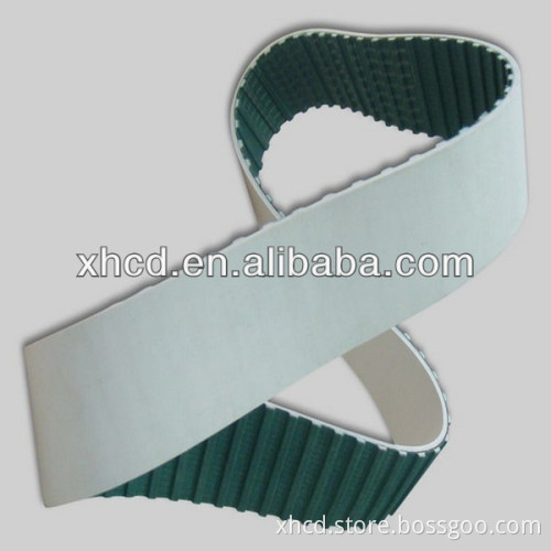 Good price connect polyurethane (pu) timing belt with green fabric